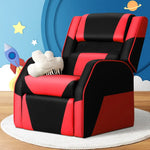 Keezi Kids Recliner Chair PU Leather Gaming Sofa Lounge Couch Children Armchair - Baby & Kids > Kid’s Furniture
