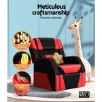 Keezi Kids Recliner Chair PU Leather Gaming Sofa Lounge Couch Children Armchair - Baby & Kids > Kid’s Furniture