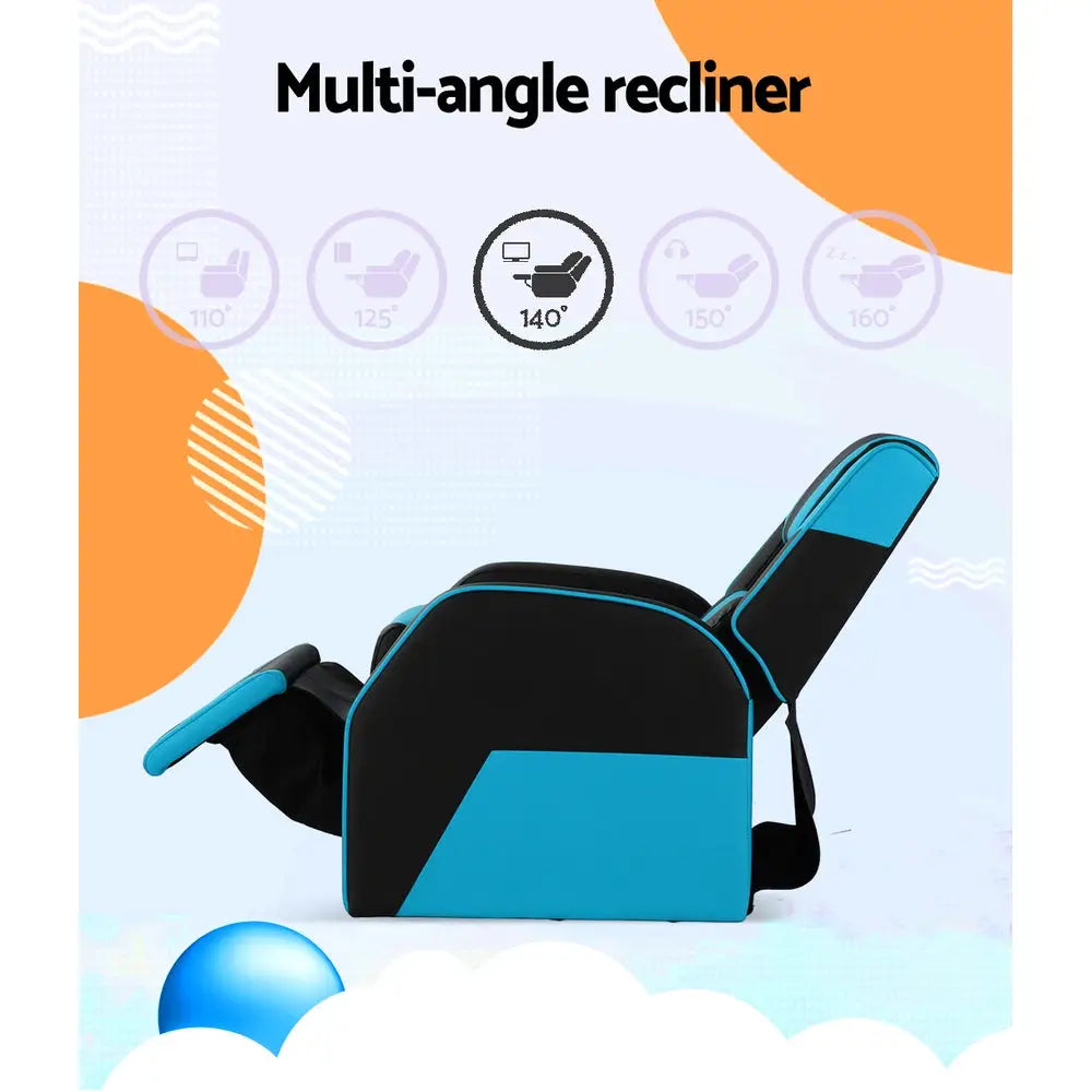 Keezi Kids Recliner Chair PU Leather Gaming Sofa Lounge Couch Children Armchair - Baby & Kids > Kid’s Furniture