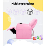 Keezi Kids Recliner Chair PU Leather Sofa Lounge Couch Children Armchair Pink - Baby & Kids > Kid’s Furniture