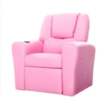 Keezi Kids Recliner Chair PU Leather Sofa Lounge Couch Children Armchair Pink - Baby & Kids > Kid’s Furniture