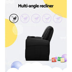 Keezi Kids Recliner Chair PU Leather Sofa Lounge Couch Children Armchair Black - Baby & Kids > Kid’s Furniture