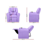 Keezi Kids Recliner Chair Purple PU Leather Sofa Lounge Couch Children Armchair - Baby & Kids > Kid’s Furniture