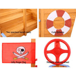 Keezi Kids Sandpit Wooden Boat Sand Pit with Canopy Bench Seat Beach Toys 165cm - Baby & Kids > Baby & Kid’s Toys >
