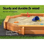 Keezi Kids Sandpit Wooden Round Sand Pit with Cover Bench Seat Beach Toys 182cm - Baby & Kids > Baby & Kid’s Toys >