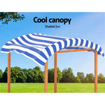 Keezi Kids Sandpit Wooden Sandbox Sand Pit with Canopy Water Basin Toys 146cm - Baby & Kids > Baby & Kid’s Toys >