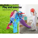 Keezi Kids Slide Set Basketball Hoop Indoor Outdoor Playground Toys 100cm Blue - Baby & Kids > Baby & Kid’s Toys >