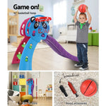 Keezi Kids Slide Set Basketball Hoop Indoor Outdoor Playground Toys 100cm Blue - Baby & Kids > Baby & Kid’s Toys >