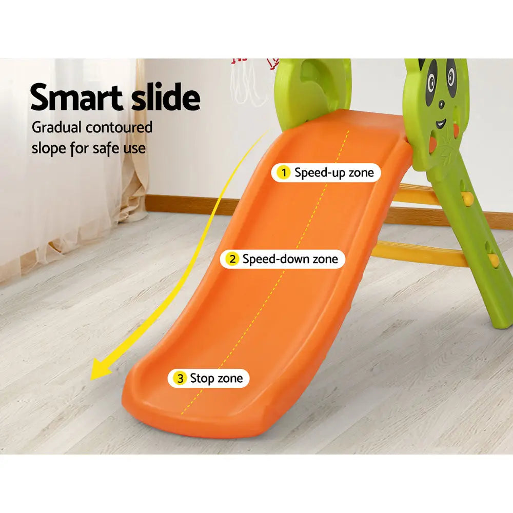 Keezi Kids Slide Set Basketball Hoop Indoor Outdoor Playground Toys 100cm Orange - Baby & Kids > Baby & Kid’s Toys >