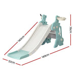 Keezi Kids Slide Set Basketball Hoop Ring Outdoor Playground Toy Deer 140cm Blue - Baby & Kids > Baby & Kid’s Toys >