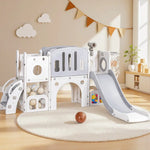 Keezi Kids Slide Swing Set Ball Hoop Rings Football Outdoor Toys - Baby & Kids > Baby & Kid’s Toys > Outdoor Play