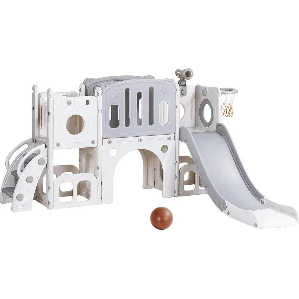Keezi Kids Slide Swing Set Ball Hoop Rings Football Outdoor Toys - Baby & Kids > Baby & Kid’s Toys > Outdoor Play