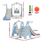 Keezi Kids Slide Swing Set Basketball Hoop Outdoor Playground Toys 170cm Blue - Baby & Kids > Baby & Kid’s Toys >