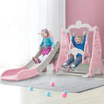 Keezi Kids Slide Swing Set Basketball Hoop Outdoor Playground Toys 170cm Pink - Baby & Kids > Baby & Kid’s Toys >