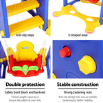 Keezi Kids Slide Swing Set Basketball Hoop Outdoor Playground Toys 120cm Blue - Baby & Kids > Baby & Kid’s Toys >
