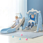 Keezi Kids Slide Swing Set Basketball Hoop Outdoor Playground Toys 170cm Blue - Baby & Kids > Baby & Kid’s Toys >