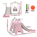 Keezi Kids Slide Swing Set Basketball Hoop Outdoor Playground Toys 170cm Pink - Baby & Kids > Baby & Kid’s Toys >
