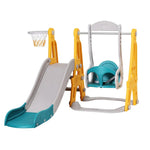 Keezi Kids Slide Swing Set Basketball Outdoor Toys Adjustable Height 140cm Green - Baby & Kids > Baby & Kid’s Toys >