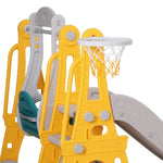 Keezi Kids Slide Swing Set Basketball Outdoor Toys Adjustable Height 140cm Green - Baby & Kids > Baby & Kid’s Toys >