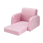 Keezi Kids Sofa 2 Seater Children Flip Open Couch Lounger Armchair Soft Pink - Baby & Kids > Kid’s Furniture