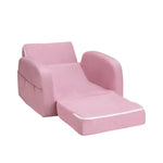 Keezi Kids Sofa 2 Seater Children Flip Open Couch Lounger Armchair Soft Pink - Baby & Kids > Kid’s Furniture