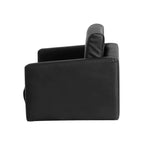 Keezi Kids Sofa 2 Seater Children Flip Open Couch PU Leather Armchair Black - Baby & Kids > Kid’s Furniture