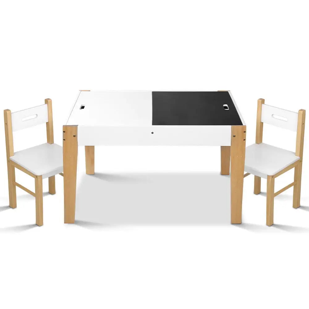Keezi Kids Table Chair Set Children Storage Study Desk Toy Play Game Chalkboard - Baby & Kids > Kid’s Furniture