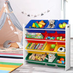 Keezi Kids Toy Box 12 Bins Bookshelf Organiser Children Storage Rack - Baby & Kids > Kid’s Furniture