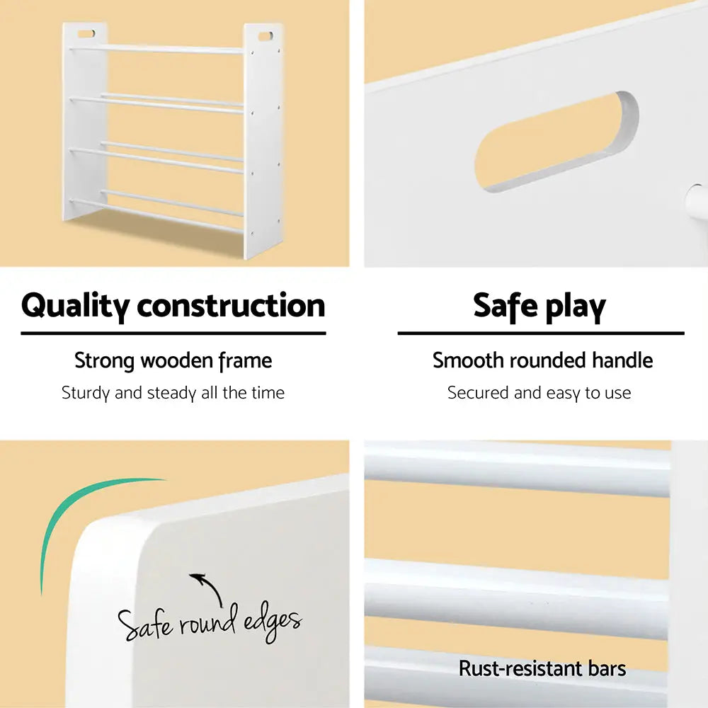Keezi Kids Toy Box 12 Bins Bookshelf Organiser Children Storage Rack - Baby & Kids > Kid’s Furniture