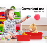 Keezi Kids Toy Box 8 Bins Bookshelf Storage Rack Organiser Toy Display - Baby & Kids > Kid’s Furniture