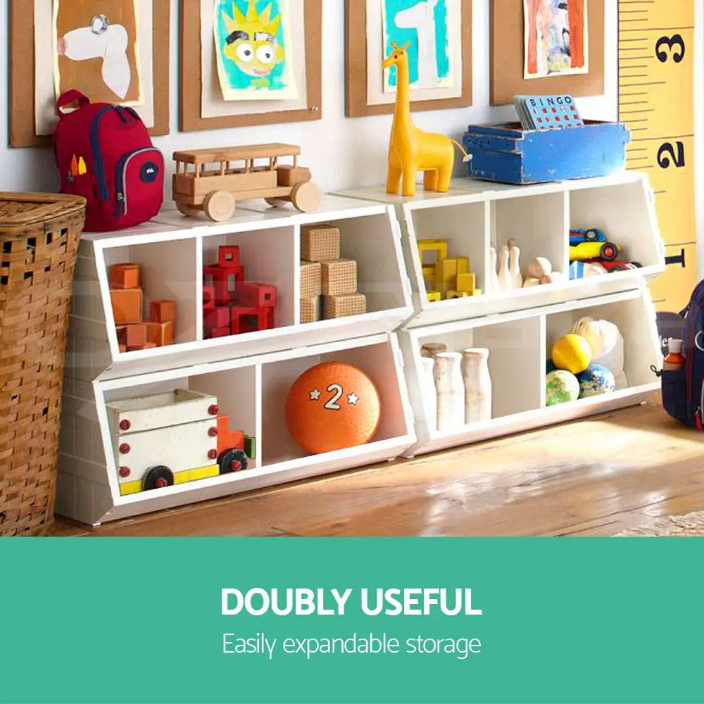 Keezi Kids Toy Box Bookshelf Storage Bookcase Organiser Display Stackable - Baby & Kids > Kid’s Furniture