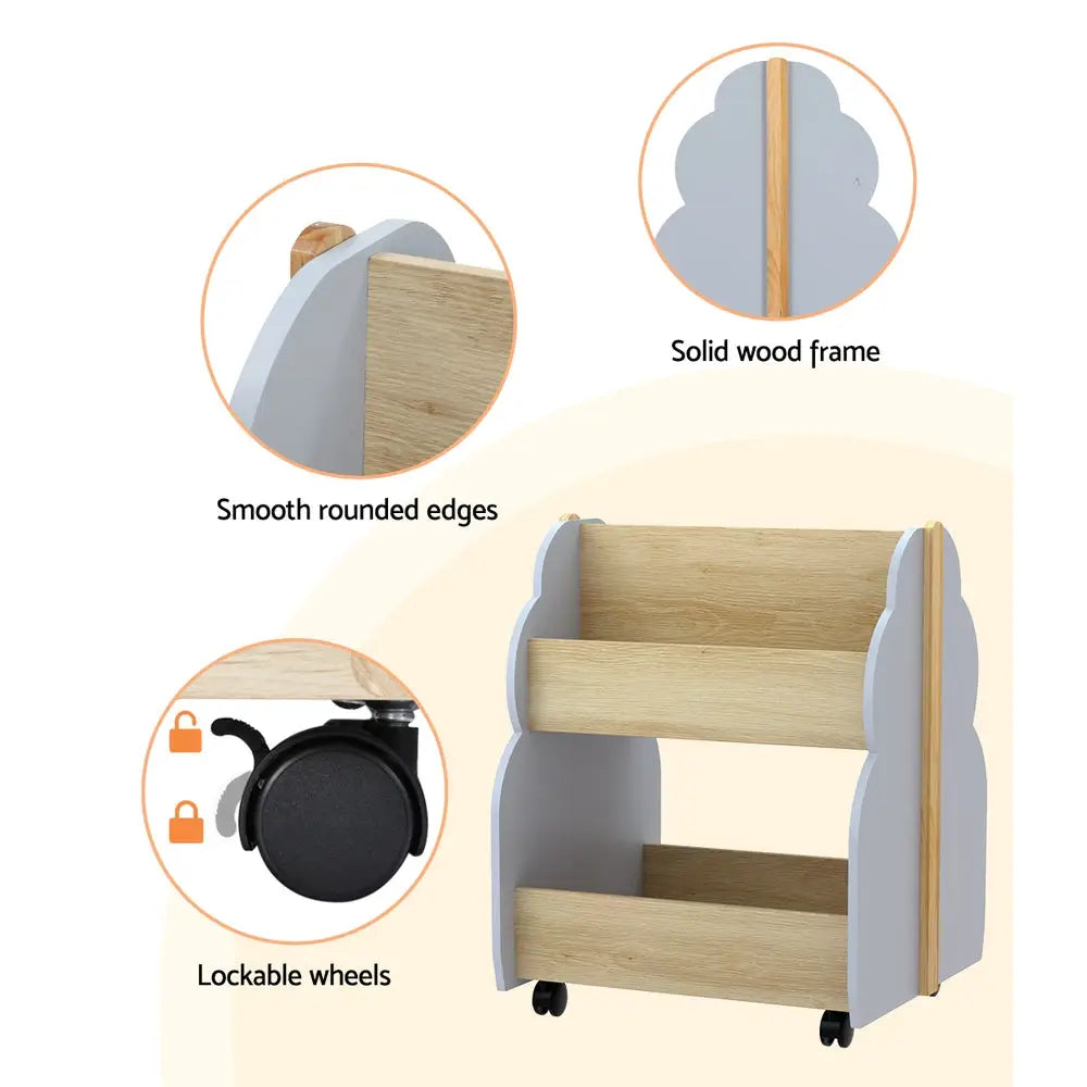 Keezi Kids Toy Box Bookshelf Storage Bookcase Organiser Display Shelf - Baby & Kids > Kid’s Furniture