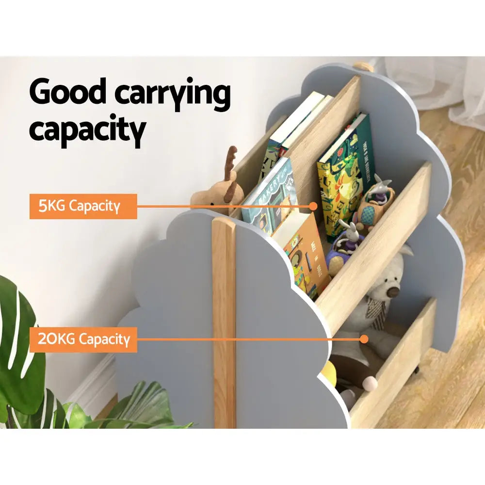 Keezi Kids Toy Box Bookshelf Storage Bookcase Organiser Display Shelf - Baby & Kids > Kid’s Furniture