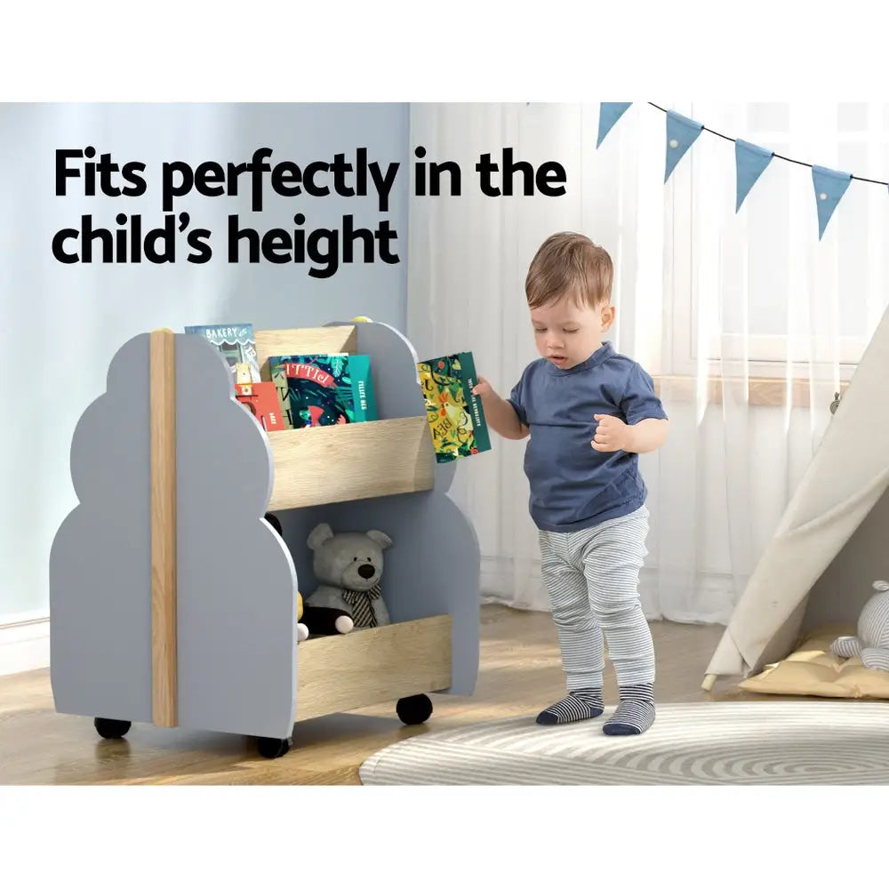 Keezi Kids Toy Box Bookshelf Storage Bookcase Organiser Display Shelf - Baby & Kids > Kid’s Furniture