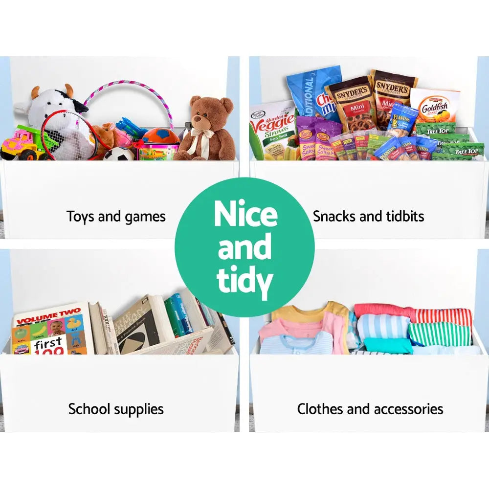 Keezi Kids Toy Box Chest Children Container Storage Clothes Organiser - Baby & Kids > Kid’s Furniture