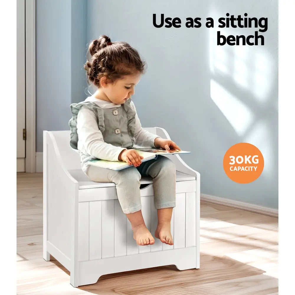 Keezi Kids Toy Box Chest Children Storage Clothes Toys Organiser Square - Baby & Kids > Kid’s Furniture