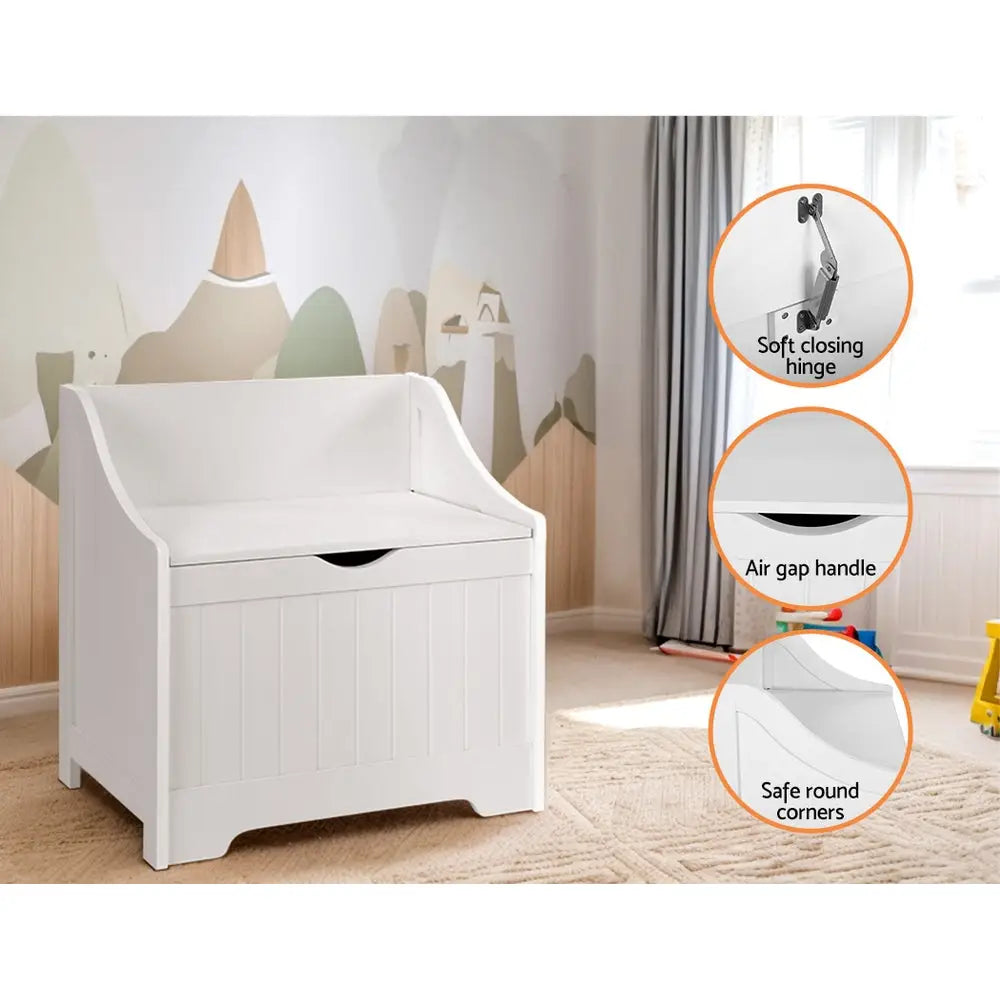 Keezi Kids Toy Box Chest Children Storage Clothes Toys Organiser Square - Baby & Kids > Kid’s Furniture