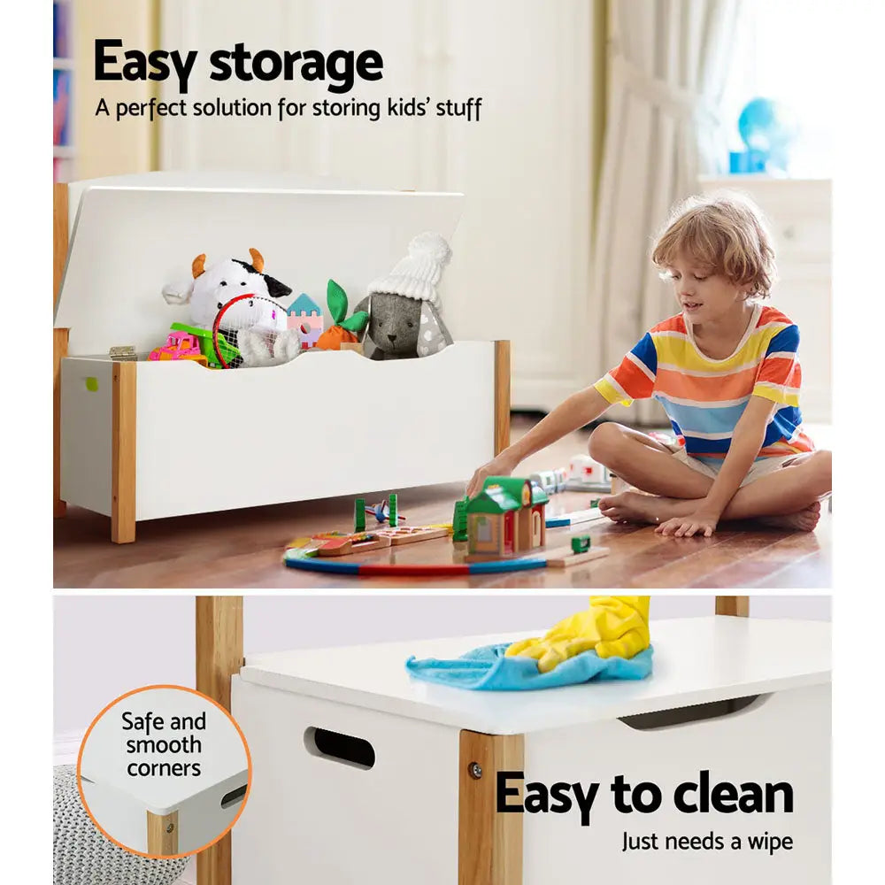 Keezi Kids Toy Box Chest Storage Blanket Children Organiser Seating Bench - Baby & Kids > Kid’s Furniture
