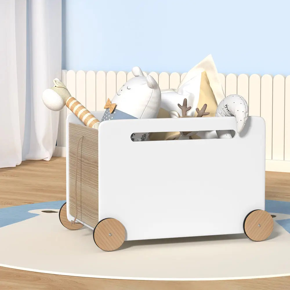Keezi Kids Toy Box Container Children Chest Storage Clothes Organiser Wheels - Home & Garden > Storage