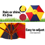 Keezi Kids Wooden Picnic Table Set with Umbrella - Baby & Kids > Kid’s Furniture