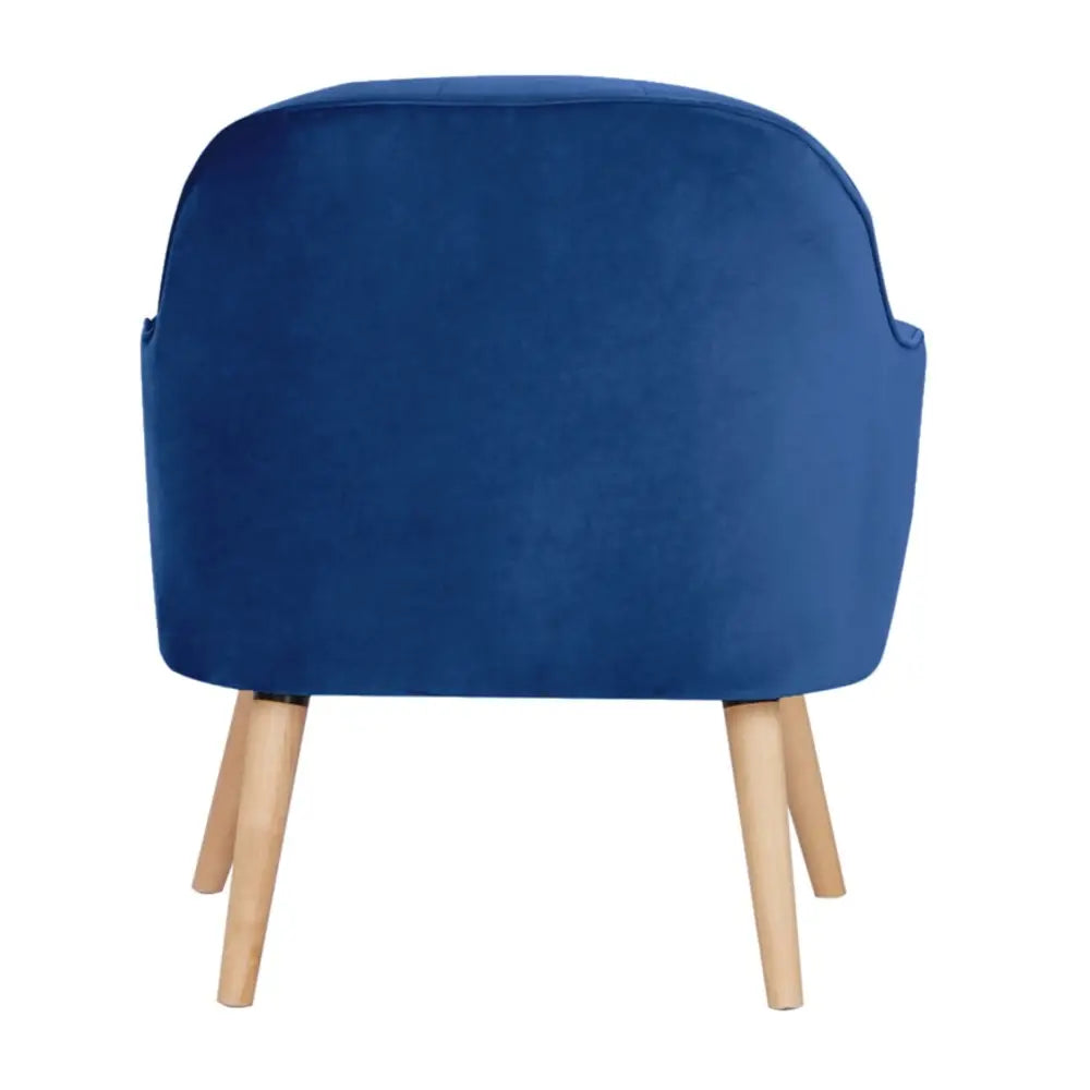 Keira Accent Sofa Arm Chair Fabric Uplholstered Lounge Couch - Dark Blue - Furniture > Sofas