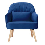 Keira Accent Sofa Arm Chair Fabric Uplholstered Lounge Couch - Dark Blue - Furniture > Sofas