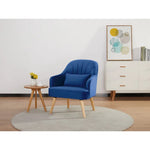 Keira Accent Sofa Arm Chair Fabric Uplholstered Lounge Couch - Dark Blue - Furniture > Sofas