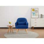 Keira Accent Sofa Arm Chair Fabric Uplholstered Lounge Couch - Dark Blue - Furniture > Sofas