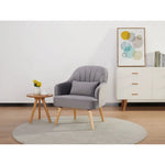 Keira Accent Sofa Arm Chair Fabric Uplholstered Lounge Couch - Mid Grey - Furniture > Sofas