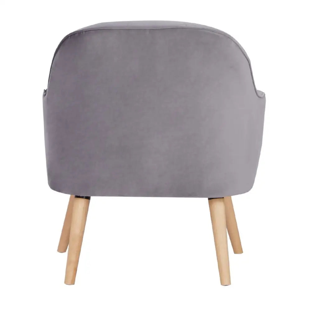 Keira Accent Sofa Arm Chair Fabric Uplholstered Lounge Couch - Mid Grey - Furniture > Sofas