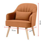 Keira Accent Sofa Arm Chair Fabric Uplholstered Lounge Couch - Orange - Furniture > Sofas