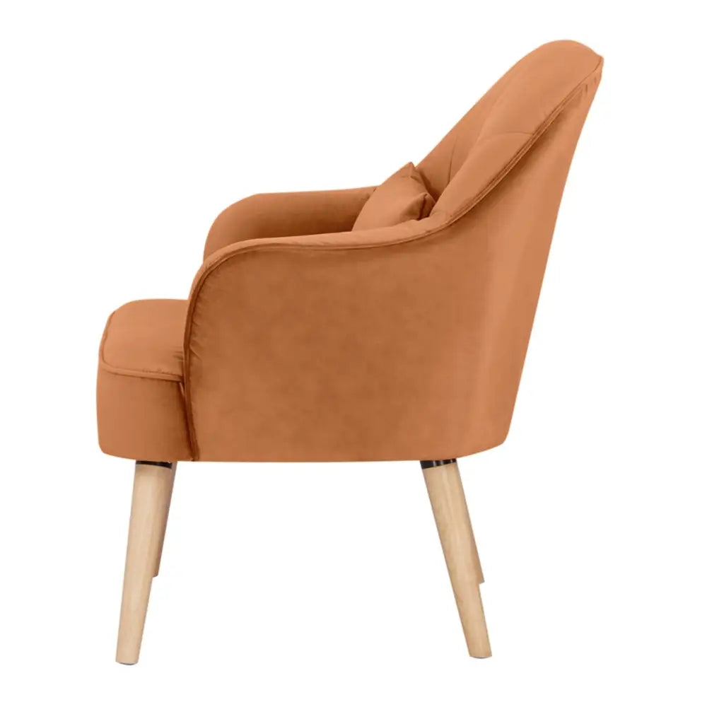 Keira Accent Sofa Arm Chair Fabric Uplholstered Lounge Couch - Orange - Furniture > Sofas
