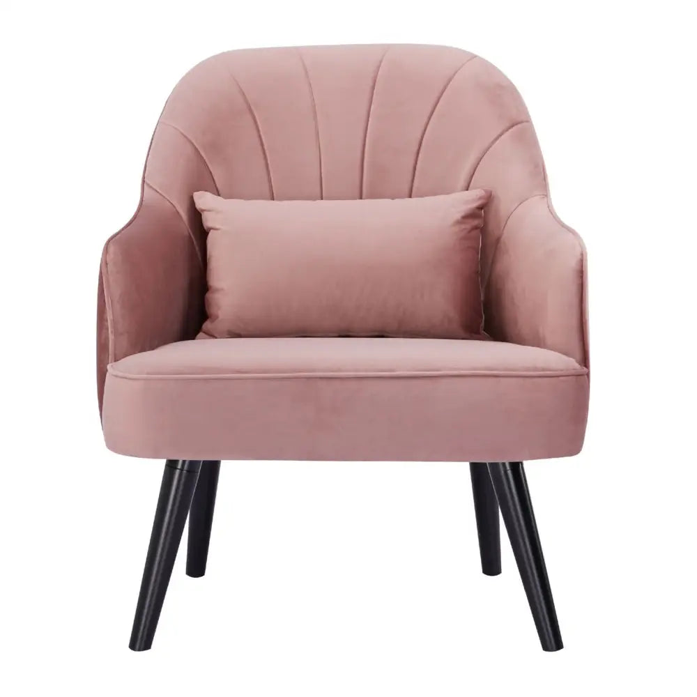 Keira Accent Sofa Arm Chair Fabric Uplholstered Lounge Couch - Pink - Furniture > Sofas