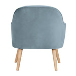 Keira Set of 2 Accent Sofa Arm Chair Fabric Uplholstered Lounge - Light Blue - Furniture > Sofas